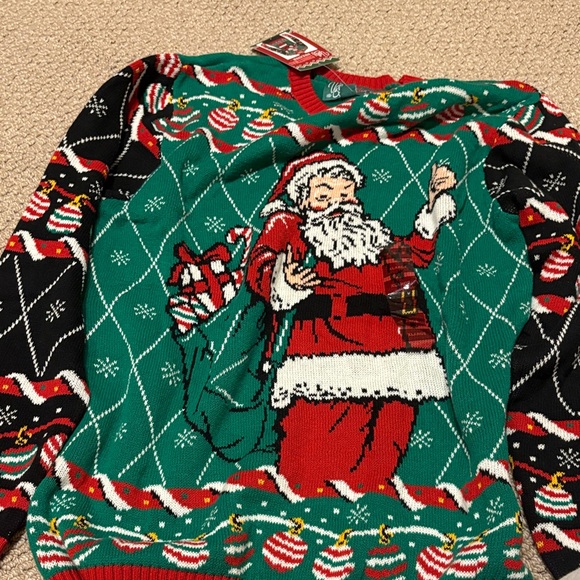 Ugly Christmas Sweater Other - Ugly Christmas Sweater Santa Design - Green, Red, Black